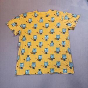 Knickerbocker Vintage Design Owl Print Short Sleeve T-Shirt Tee Owls Size Medium